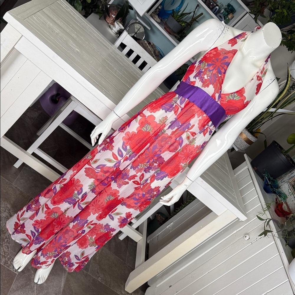 Vero Moda wild bloom long dress Floral Halter Maxi Sz 34 NWOT tropical